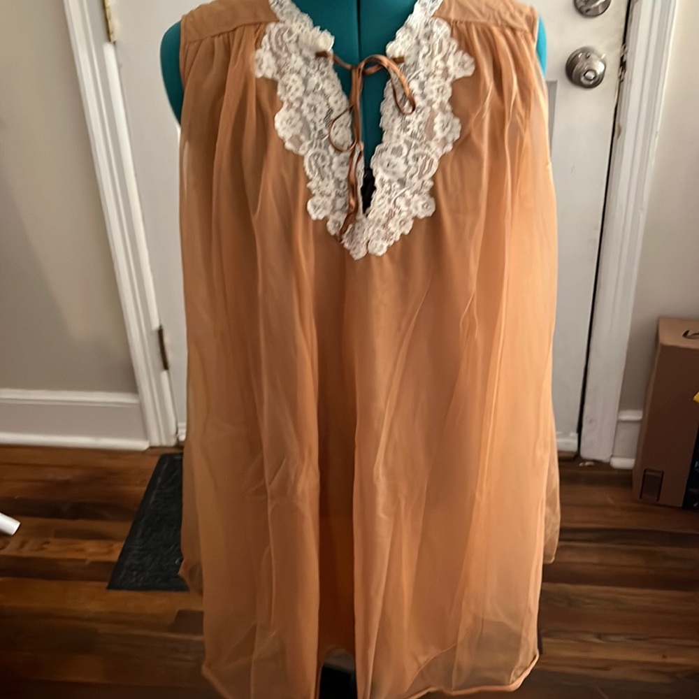 Tan slip under dress garment or night gown